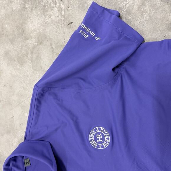 G Fore Shirt Mens Large Purple Solid Golf Polo Performance Stretch Palm Beach - Picture 4 of 9